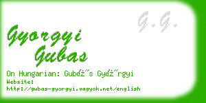 gyorgyi gubas business card